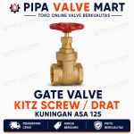 Gate Valve KITZ Screw/Drat Kuningan ASA 125 1/4" - 1"