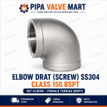 Elbow Drat (Screw) SS304 Class 150 BSPT