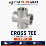 Cross Tee Drat SS304 Class 150 BSPT