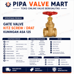 Gate Valve KITZ Screw/Drat Kuningan ASA 125 1/4" - 1" - Image 2