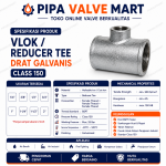 Vlok / Reducer Tee Drat Galvanis Class 150 3" - 6" - Image 2