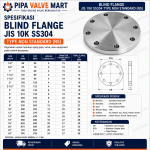 Blind Flange JIS 10K SS304 NS 8" - 14" - Image 2