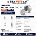 End Cap / Dop Drat Dalam Stainless Steel 304 Class 150 BSPT - Image 2