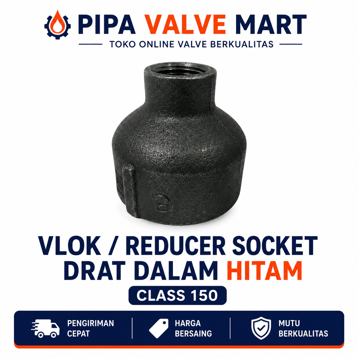 image2 Vlok / Reducer Socket Drat Dalam Hitam Class 150 1-1/4" - 2" - Image 1
