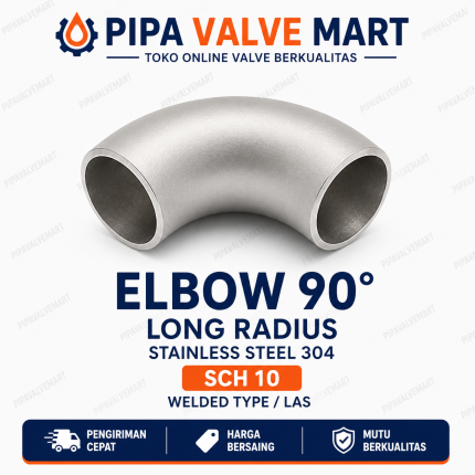 Elbow 90° SCH 10 SS304 Long Radius Welded/Las