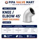 Knee / Elbow 45" Drat Galvanis Class 150 3" - 6" - Image 2