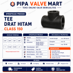 Tee Drat Hitam Class 150 1-1/4" - 2" - Image 2